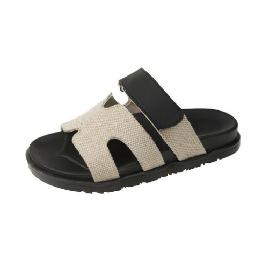 Hot Selling Velcro Sandals [Beige and Black] [35-40 Sizes] (Please contact customer service to confirm the delivery size after placing the order)