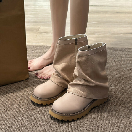 熱賣復古西部牛仔短靴【粉紅色】【35-39】(下單後請聯絡客服確認發貨尺碼)