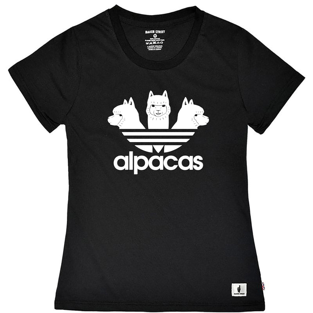 Alpacas Black Threehead 愛迪駝(黑白) 女版短T