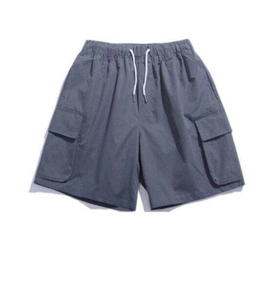 激抵寬鬆百搭闊腿五分中褲（灰色）【S-2XL碼】【下單後聯絡客服確認發貨尺碼】