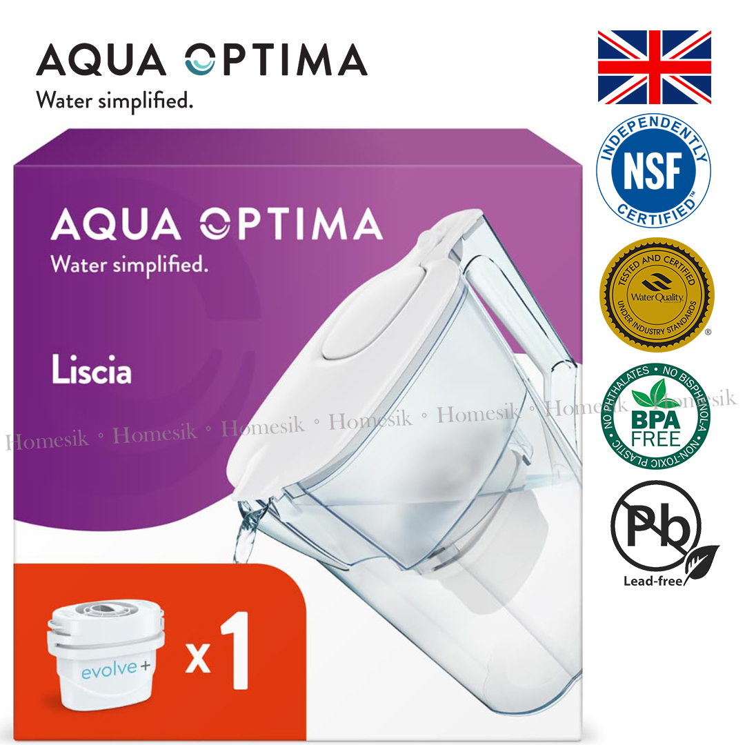 Liscia 白色2.5L濾水壺連Evolve+ 濾芯1件 (PJ0601)