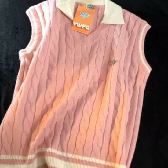 Hot Selling Sleeveless Knitted Vest Sweater [Pink] [S-XL] (Please contact customer service to confirm the delivery size after placing the order)