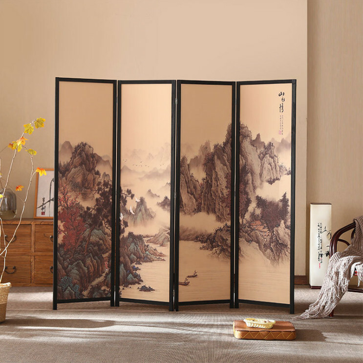 Popular wood furniture (4 pieces in total) Office screen, entrance hall partition, living room screen [Pattern 4] 4 pieces in total, 180x50cmx4 pieces