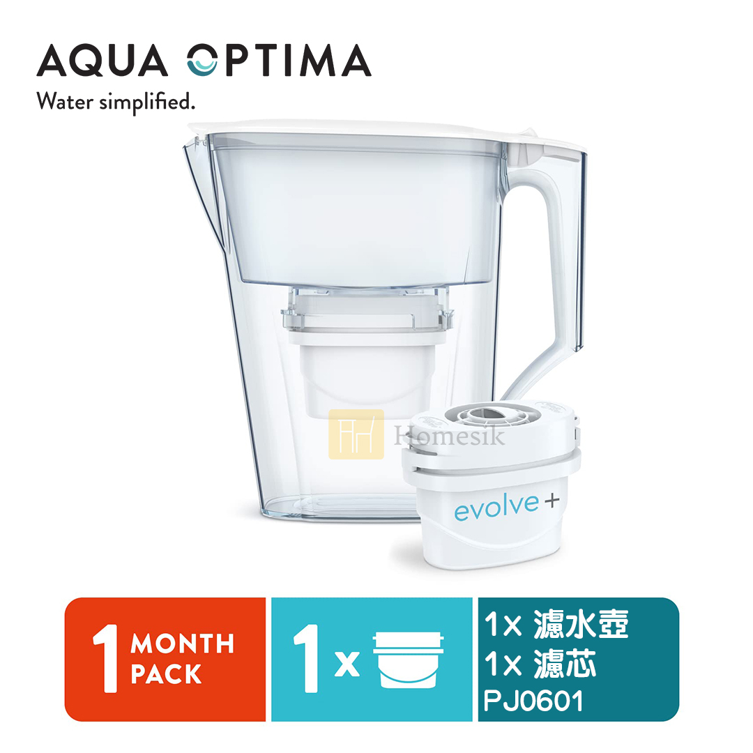 Liscia 白色2.5L濾水壺連Evolve+ 濾芯1件 (PJ0601)