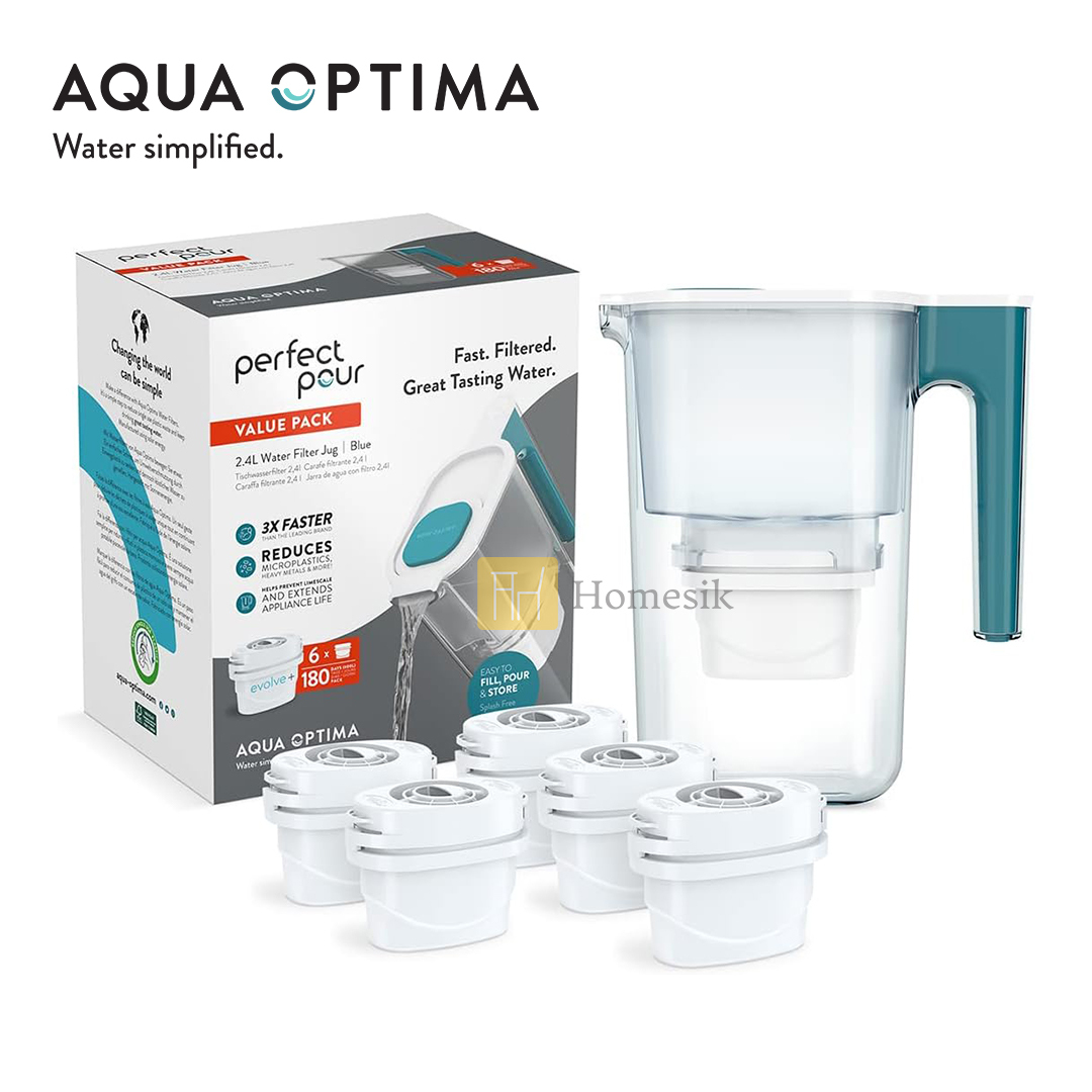 Perfect Pour 藍色2.4L濾水壺連Evolve+ 濾芯6件 (PP1002)