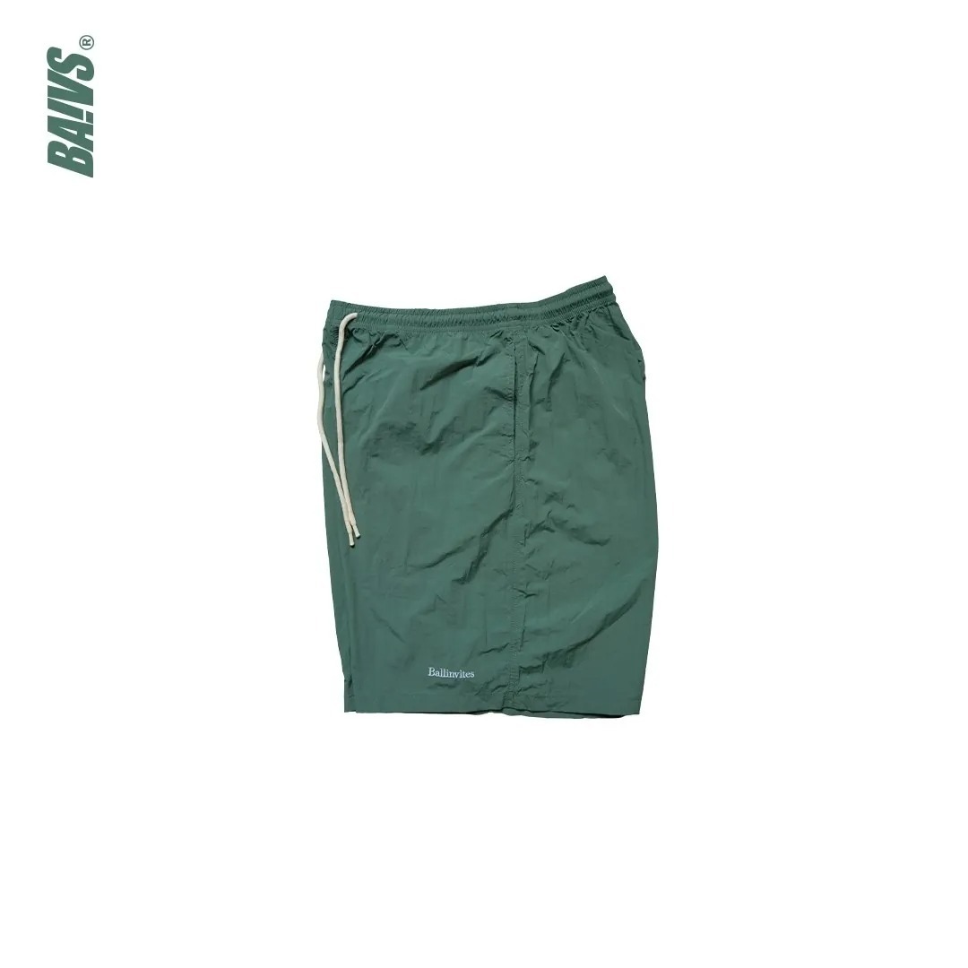 球參 Baivs  Ballinvites皺布尼龍抽繩短褲