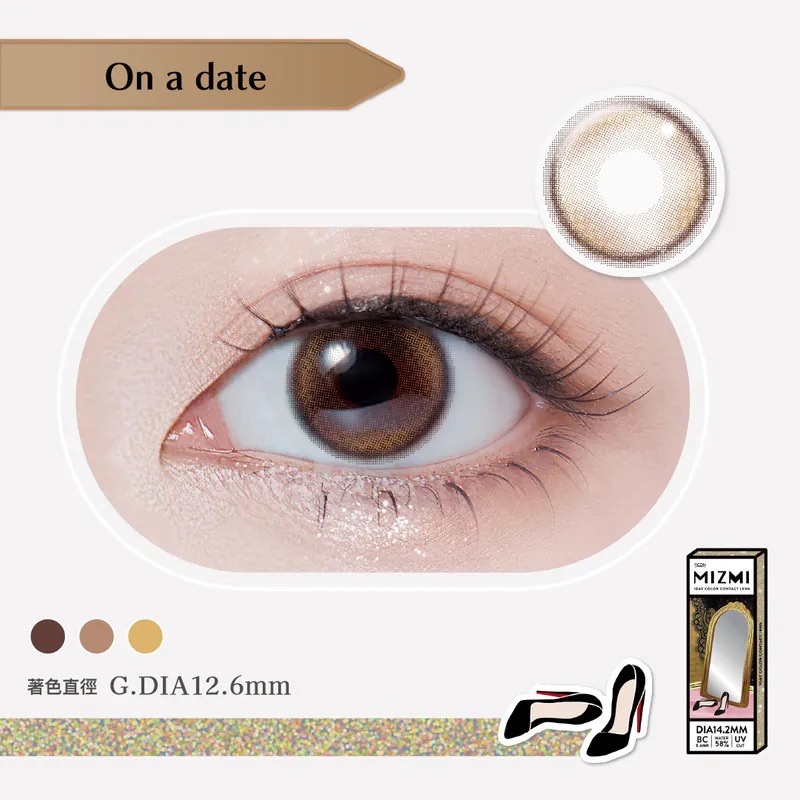 [日拋][防藍光]  TiCon 帝康 Mizmi 1 Day On A Date 紅色高跟鞋 彩妝隱形眼鏡｜每盒10片