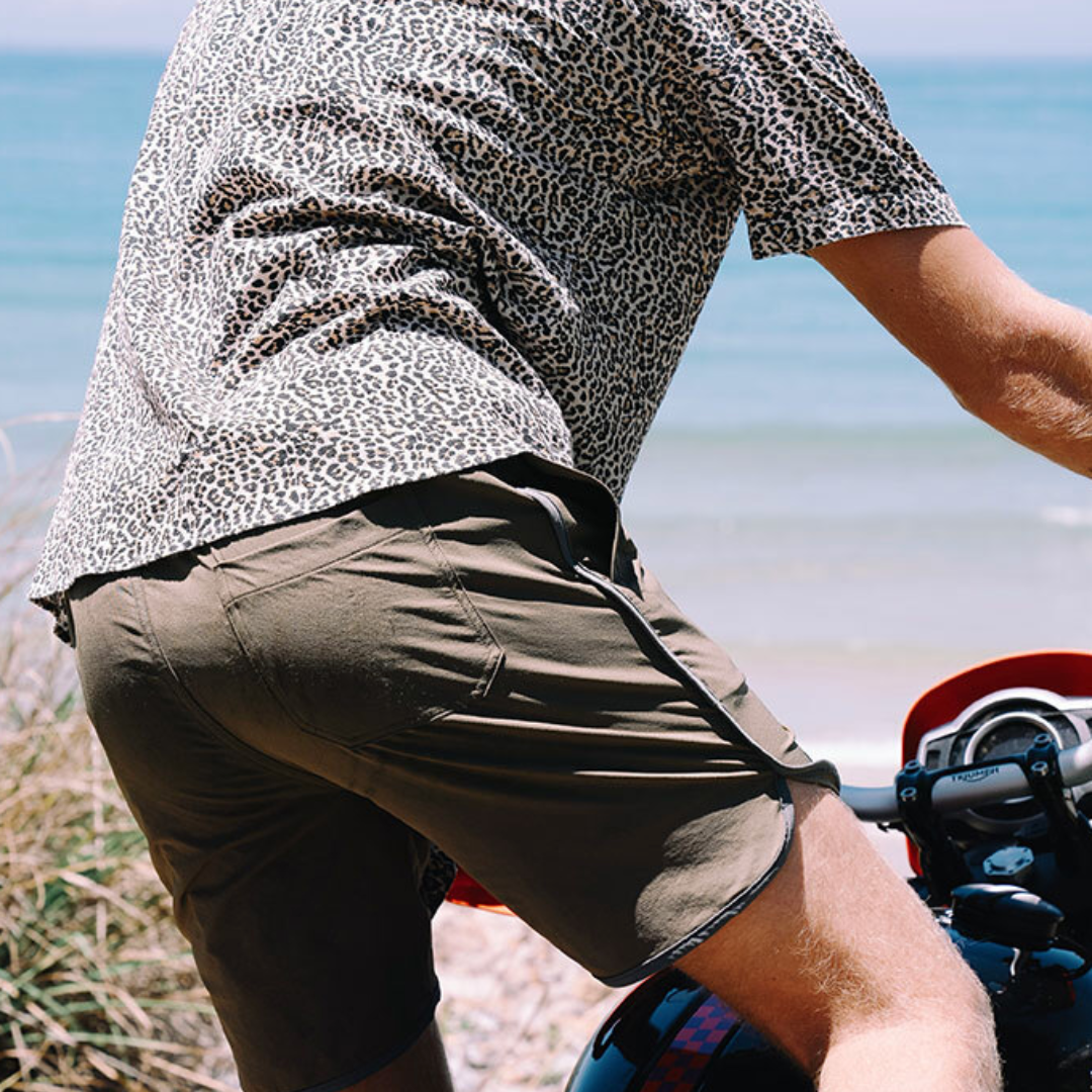 ▲Zurf 沙灘拼接透氣速乾短褲 卡其綠 [ZK124]