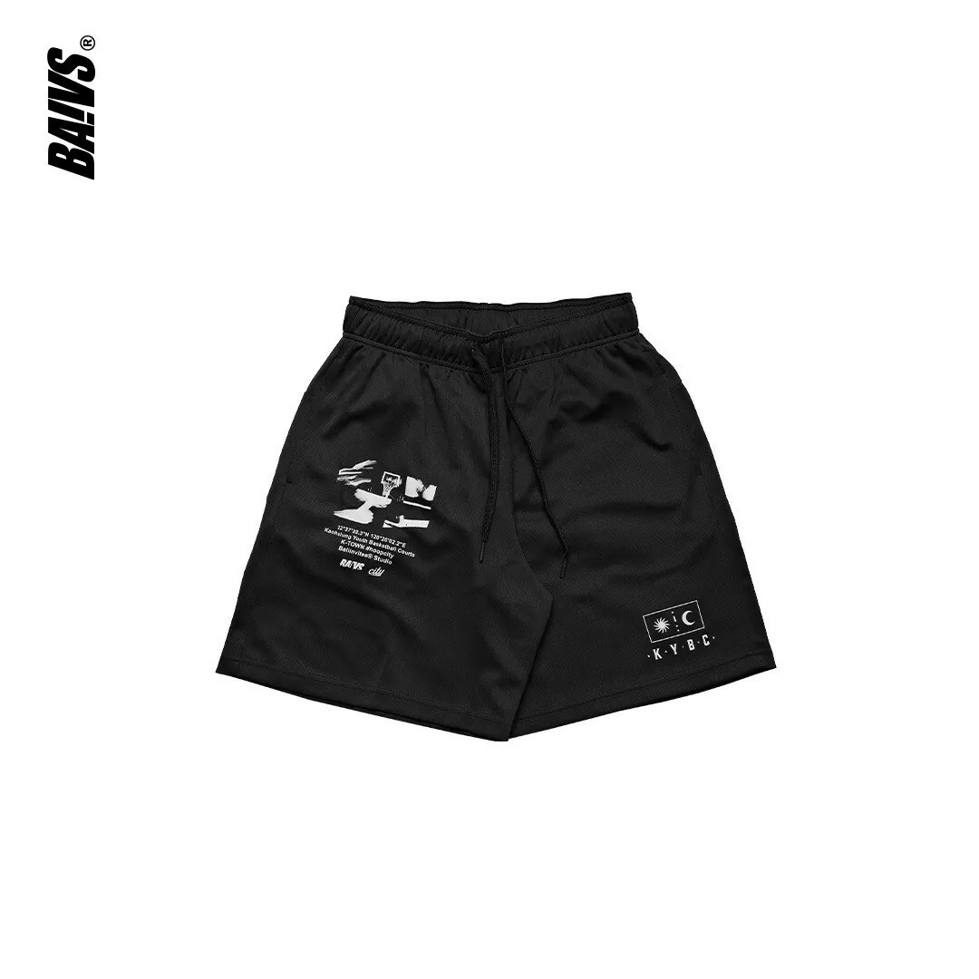 球參 Baivs 膝上運動黑短褲