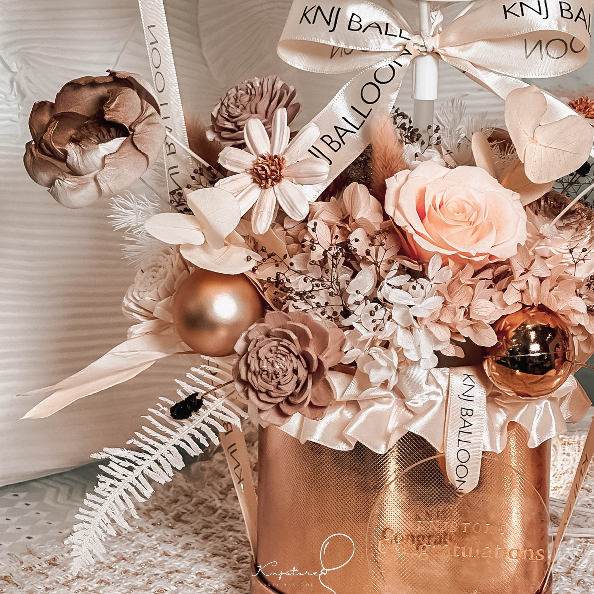 [開幕/祝賀] 膚金熱氣球永生花禮