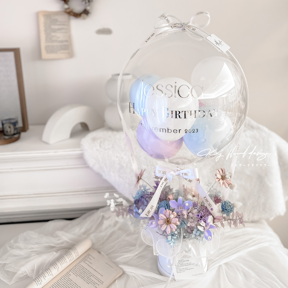 莫內仙境熱氣球永生花禮