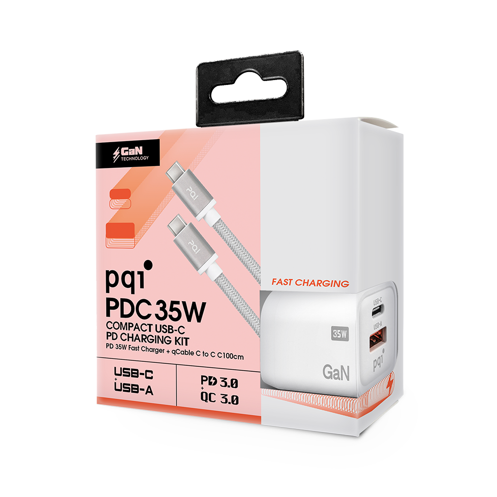【PQI勁永】PDC35W 雙孔氮化鎵PD快充充電器組合包