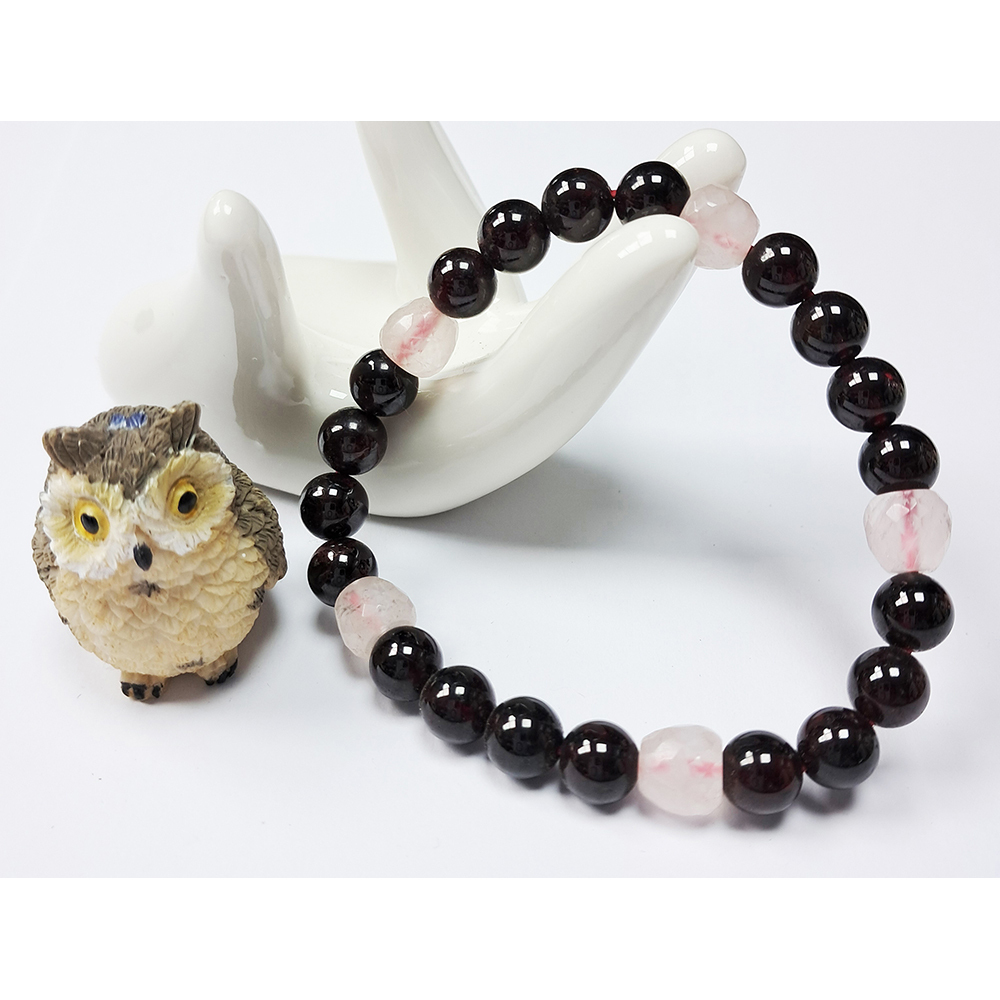 粉晶&石榴石手珠8mm【十方】120406