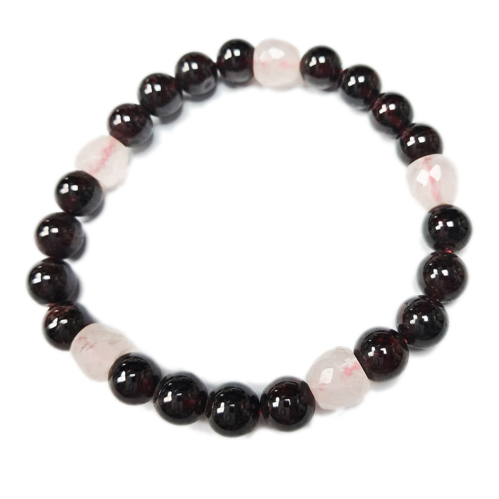 粉晶&石榴石手珠8mm【十方】120406