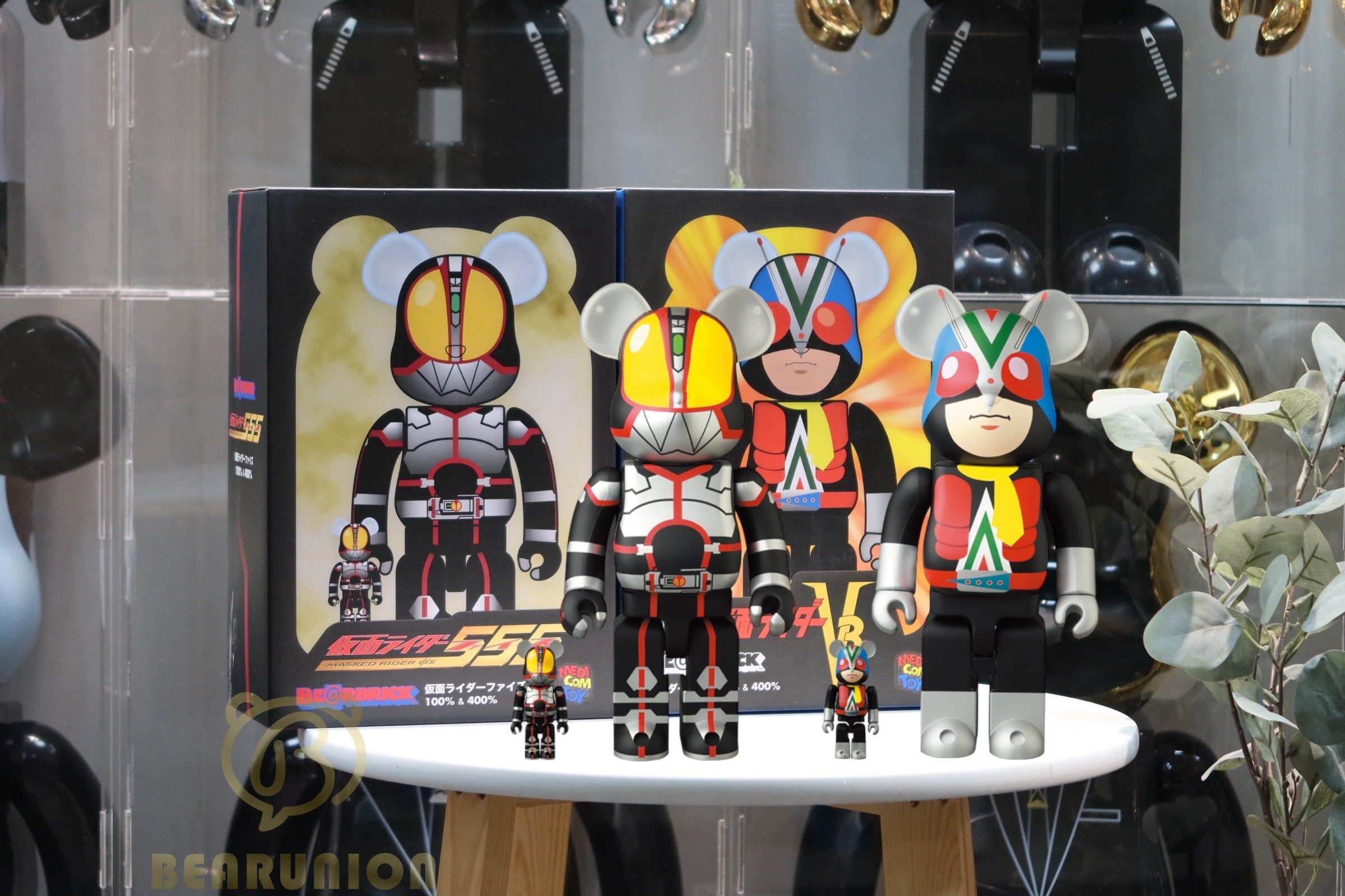 🥇現貨🥇Bearbrick 400% 100% Kamen rider 555  riderman set of 2