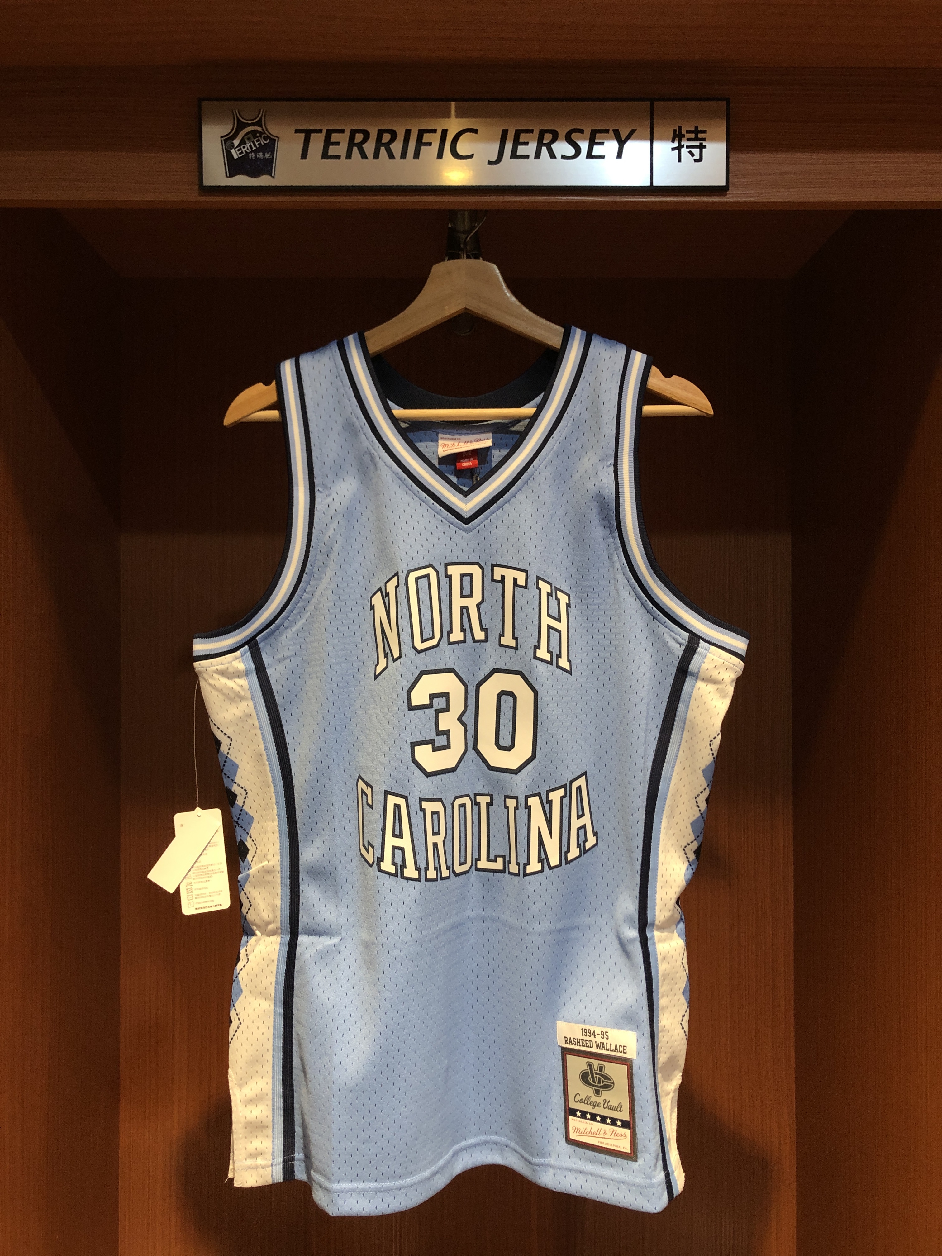 NBA球衣 Rasheed Wallace 北卡羅來納大學藍 94-95 M&N Swingman G2 球迷版 熱轉印 全新