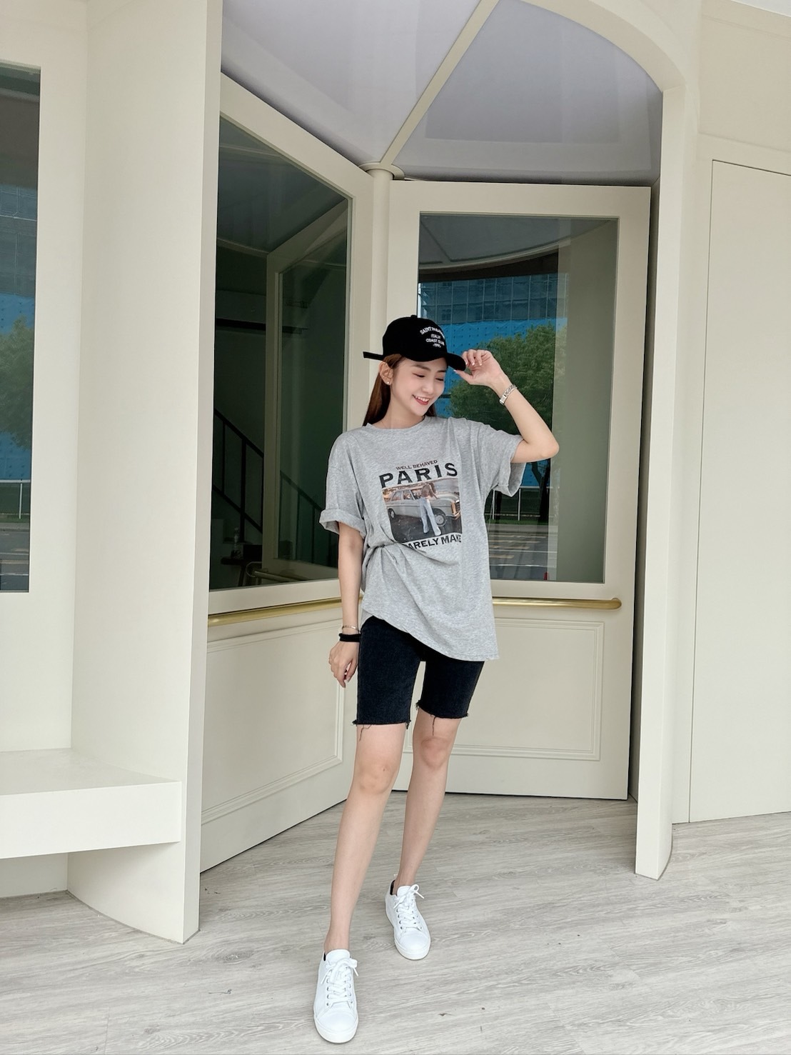 ［預購］🔥05.29春夏新品］💓闆娘ㄉ最愛］🇰🇷正韓印花Paris寬鬆透氣棉上衣（必收灰/兩色）