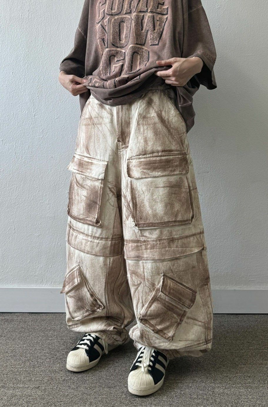 洗水工裝鬆身褲 GLAMOUR-011P