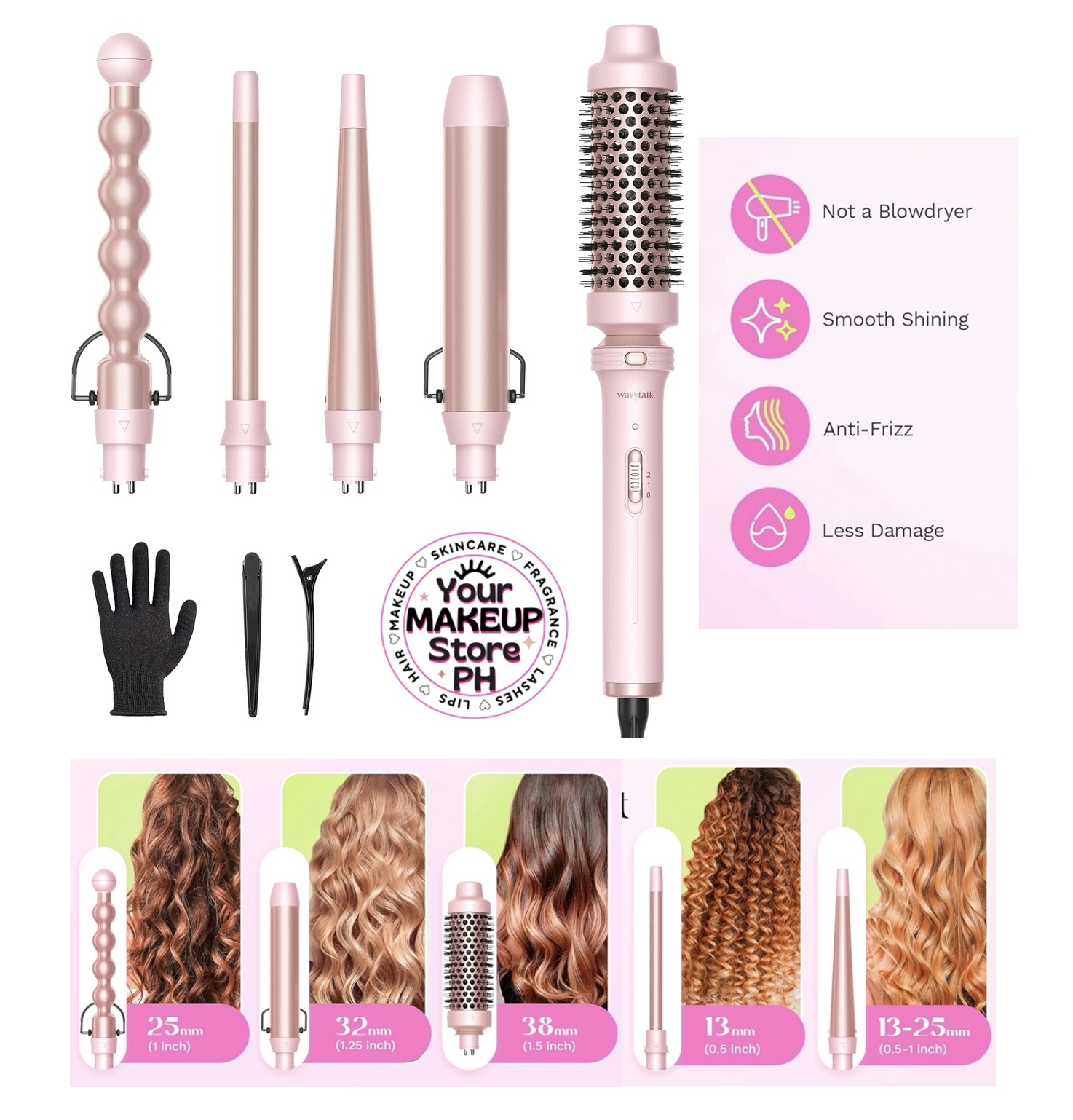 Wavytalk 5 In 1 Curling Ironcurling Wand Set With Curl 0918