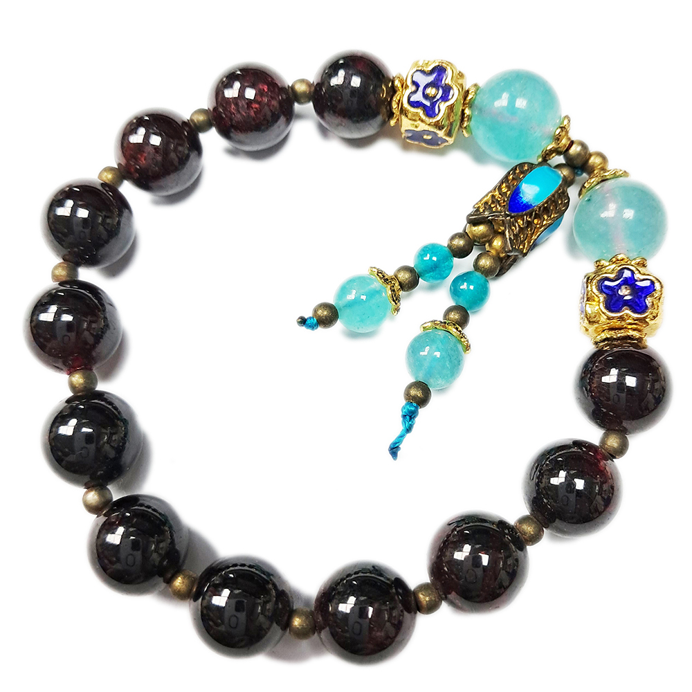 天河石+紅石榴手珠10mm【十方】142707