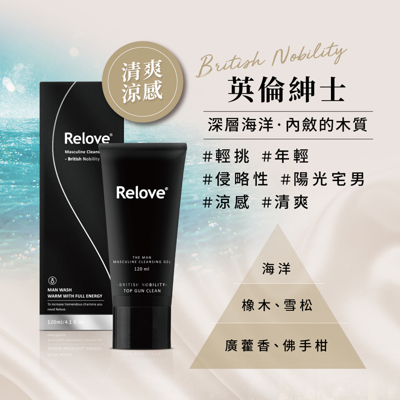 Relove - 男性私密清潔凝露（涼感 / 英倫紳士）
