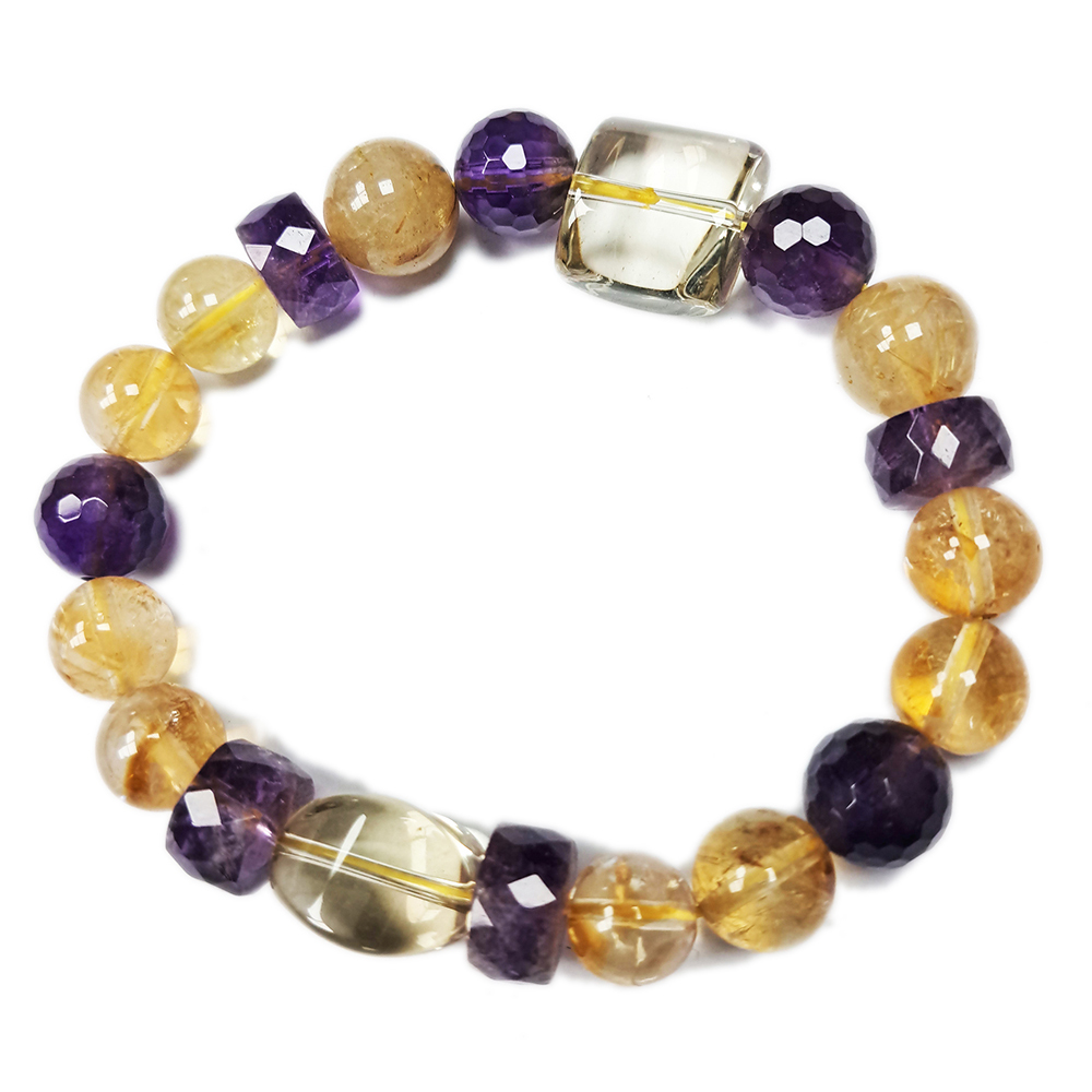 紫晶+黃晶手珠10mm【十方】146142