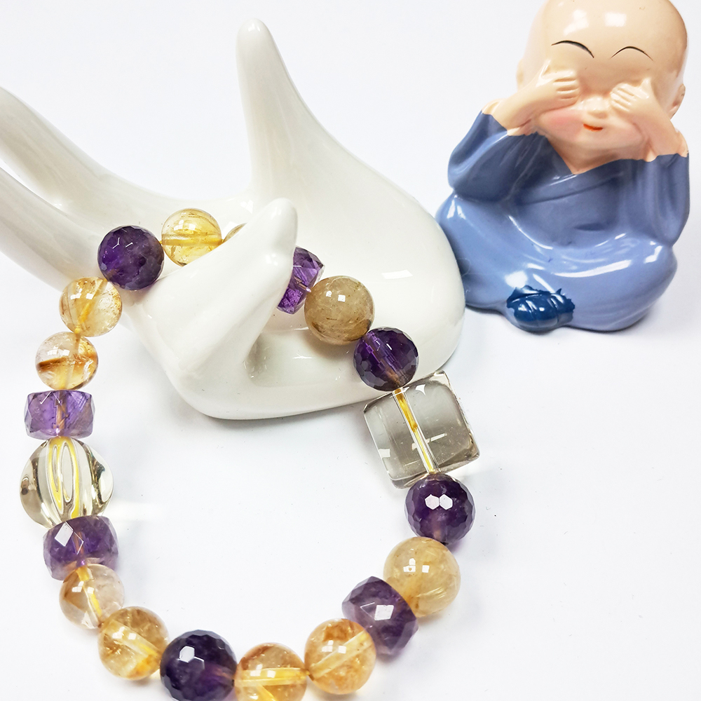 紫晶+黃晶手珠10mm【十方】146142