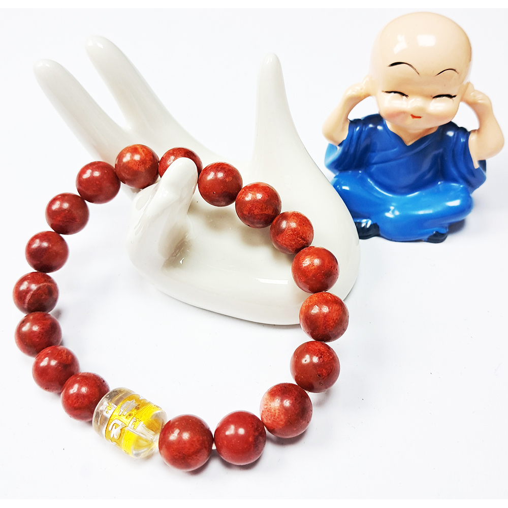 六字真言+山珊瑚手珠9mm【十方】146601