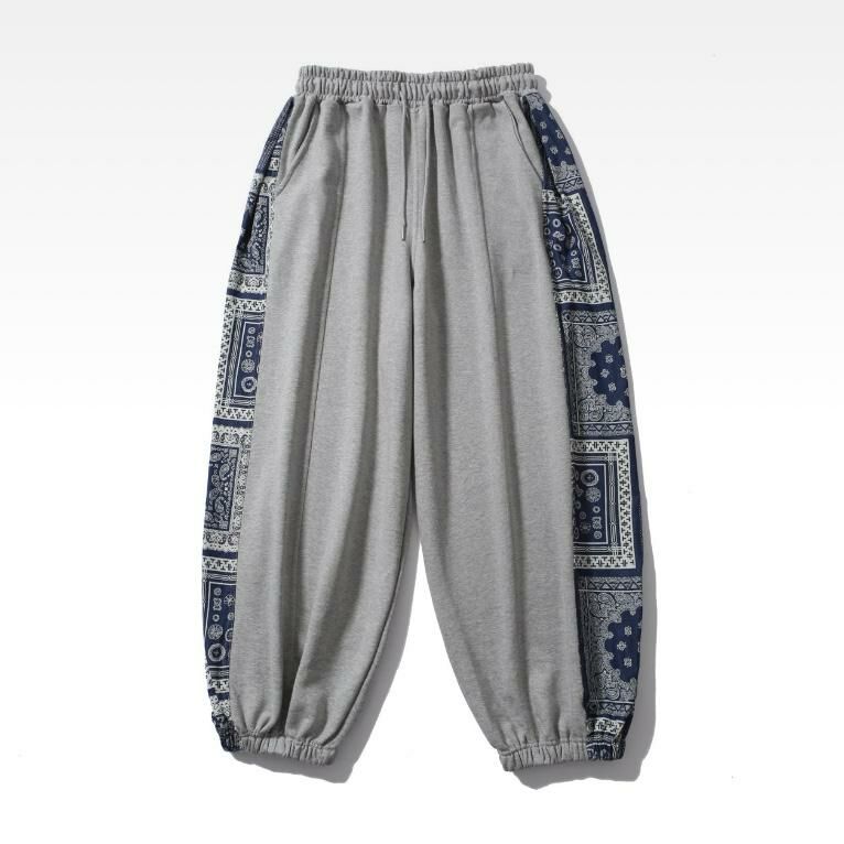 拼腰果花束腳棉質鬆身褲 P2833