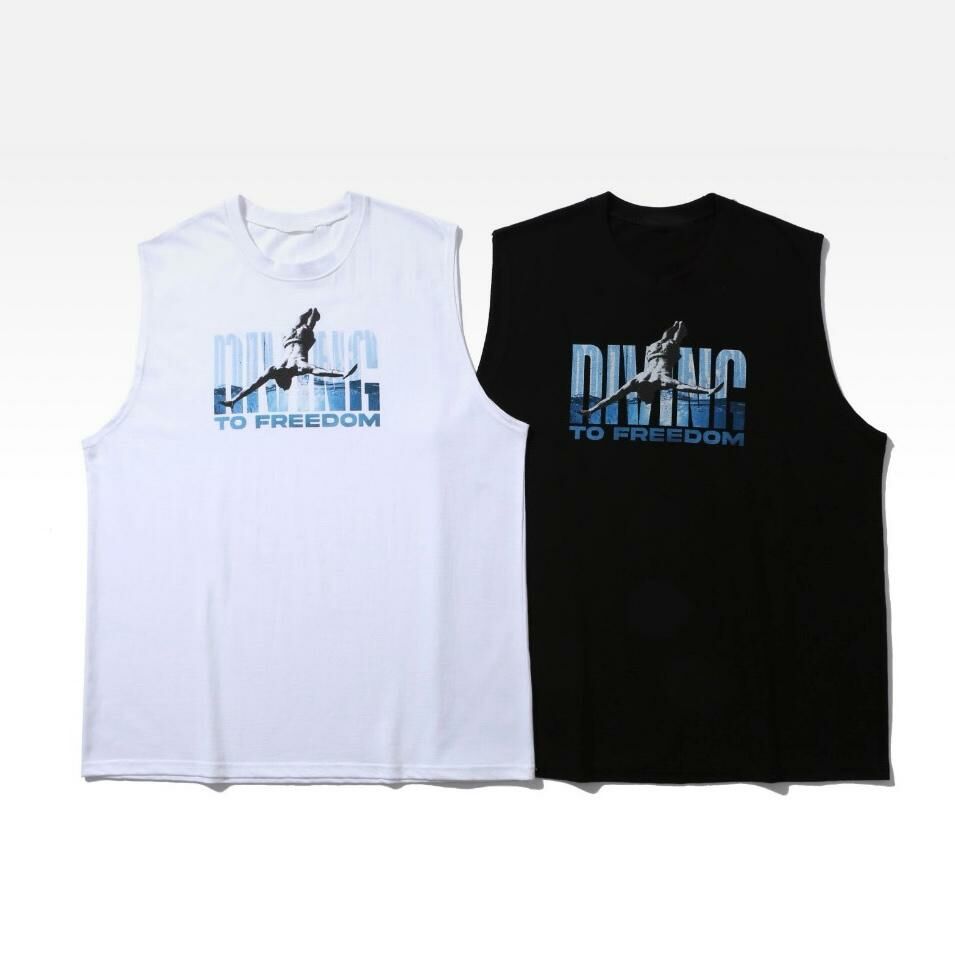 英文字圖案背心 V1041