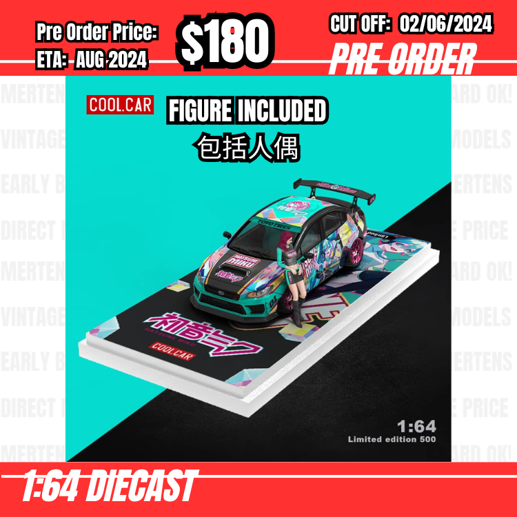 PO-$180 * Time Micro * 1:64 Honda Civic Type R FD2 Wide Body Hatsune Miku w/figure [OD29/05]