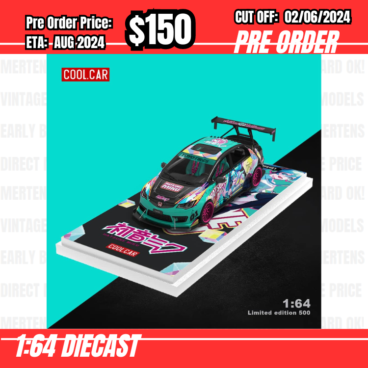 PO-$150 * Time Micro * 1:64 Honda Civic Type R FD2 Wide Body Hatsune Miku [OD29/05]