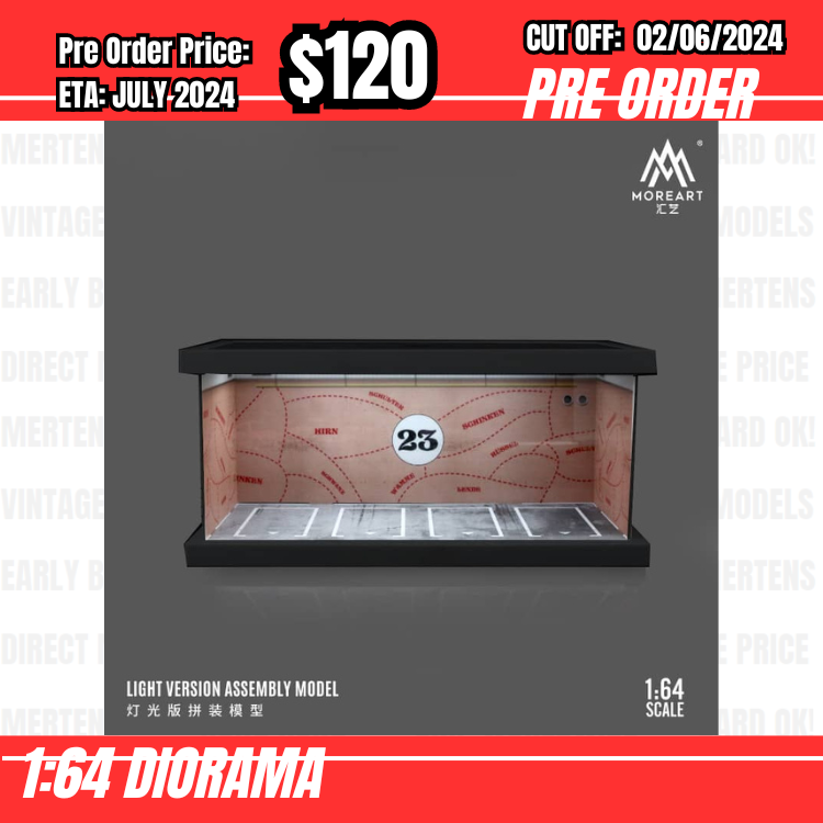 PO-$120 * Moreart * 1:64 Diorama - Indoor Parking Lot Pinkpig (24.5 x 10 x 12cm) [OD29/05]