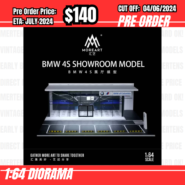 PO-$140 * Moreart * 1:64 Diorama - Auto Show Room BMW (30 x 30 x 11.5cm) [OD29/05]