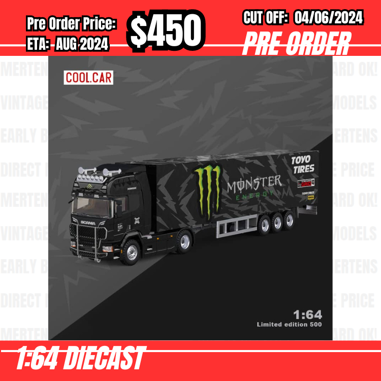 PO-$450 * Time Micro * 1:64 S730 V8 Enclosed Double Deck Transporter Monster [OD29/05]