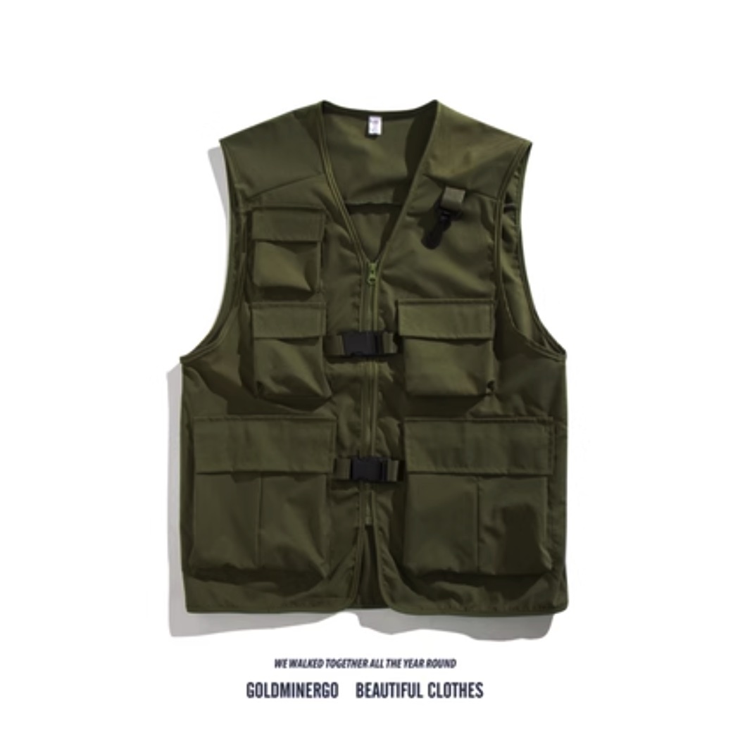 激抵工裝無袖馬甲外套（黑色M-5XL碼）【下單後請聯絡客服確認發貨尺碼】