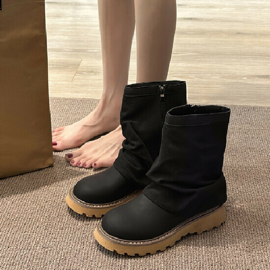 熱賣復古西部牛仔短靴【黑色】【35-39】(下單後請聯絡客服確認發貨尺碼)