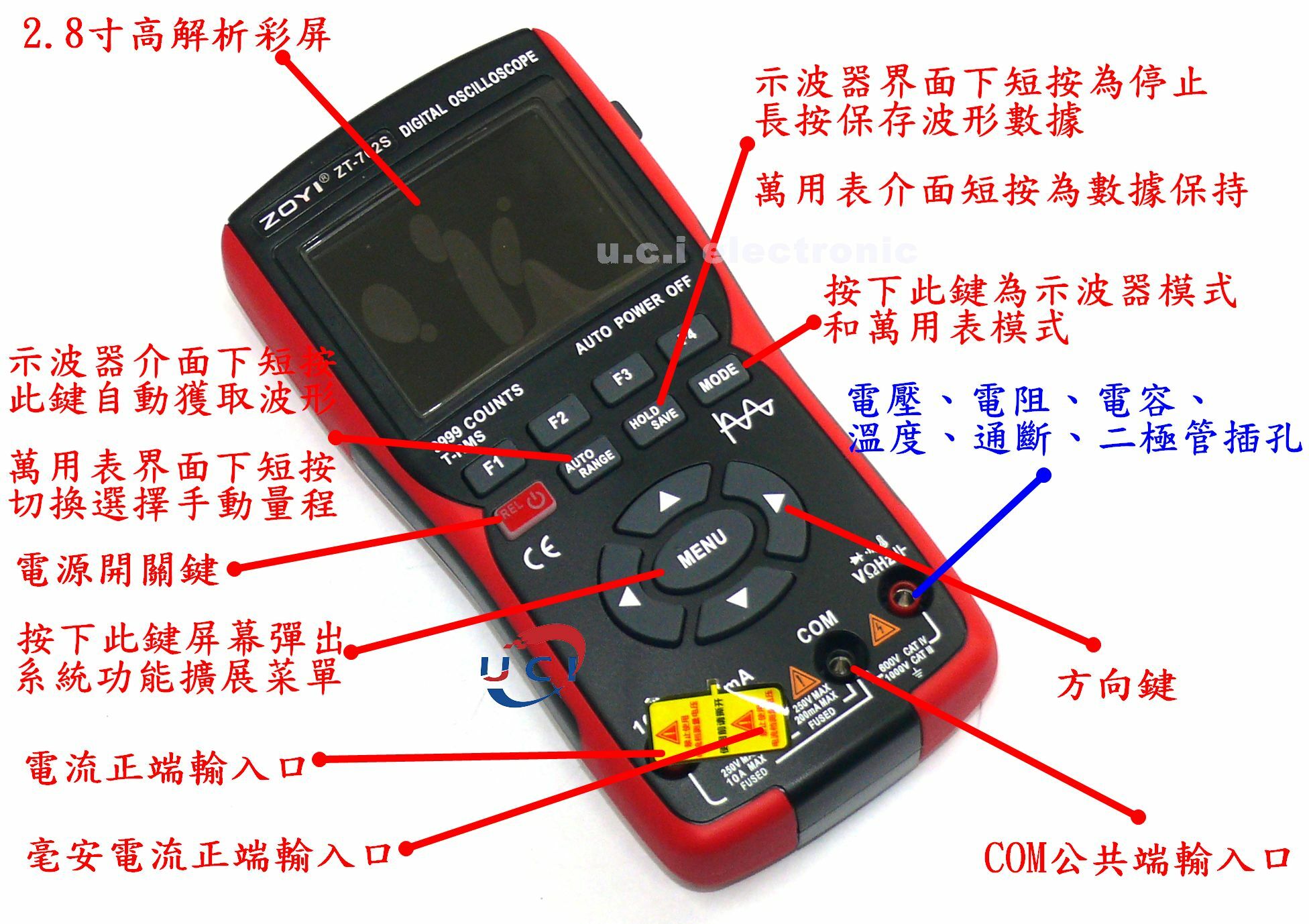 (二B-3) ZT702S示波器電表 二合一 電表 電錶 汽修儀錶多功能測量防燒 手持數位示波器萬用表