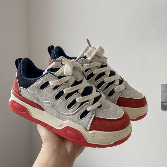 Hot selling thick-soled sports sneakers [red] [size 35-40] (please contact customer service to confirm the delivery size after placing the order)