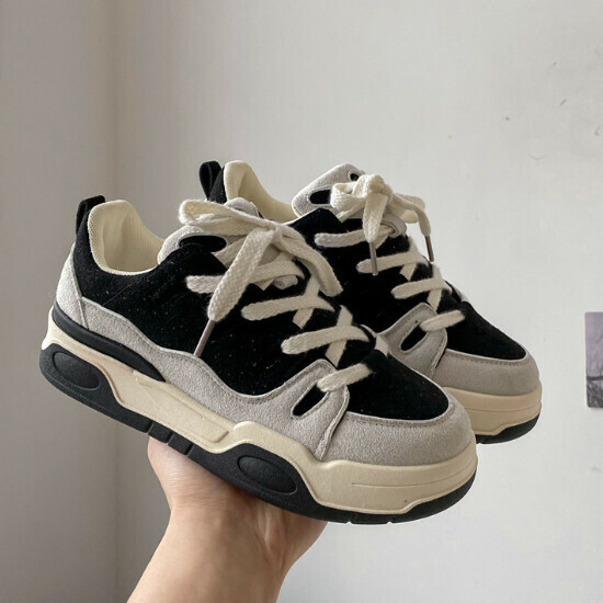 Hot selling thick-soled sports sneakers [black] [size 35-40] (please contact customer service to confirm the delivery size after placing the order)