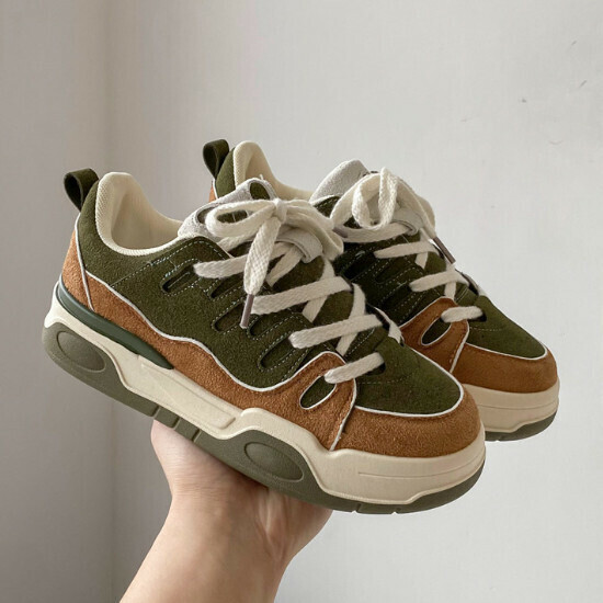 Hot selling thick-soled sports sneakers [green] [size 35-40] (please contact customer service to confirm the delivery size after placing the order)
