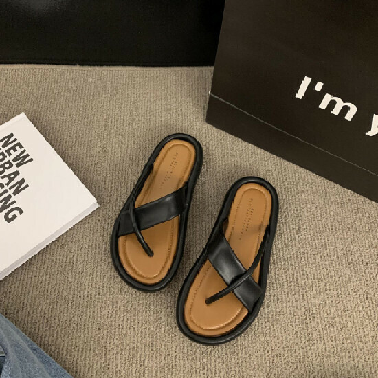 Hot Selling Flip Flop Sandals [Black] [35-40 Sizes] (Please contact customer service to confirm the delivery size after placing the order)