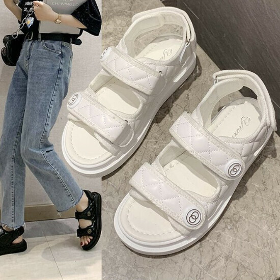 熱賣厚底百搭涼鞋【白色】【35-40碼】（下單後請聯絡客服確認發貨尺碼）