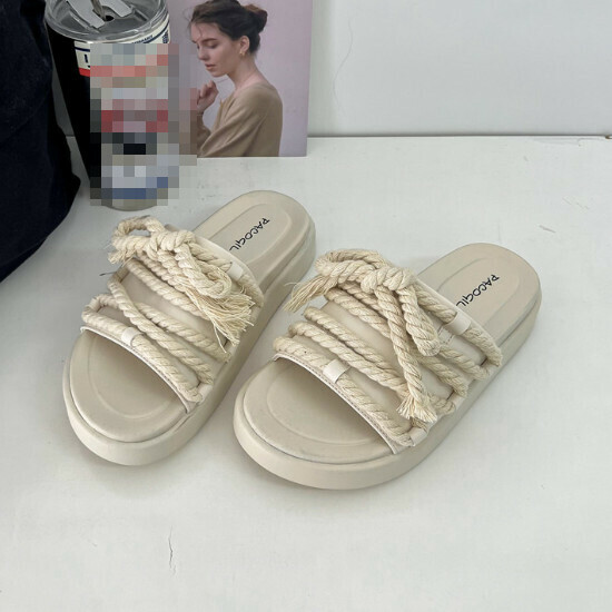 Hot selling thick-soled casual slippers [off-white] [size 35-40] (please contact customer service to confirm the delivery size after placing the order)
