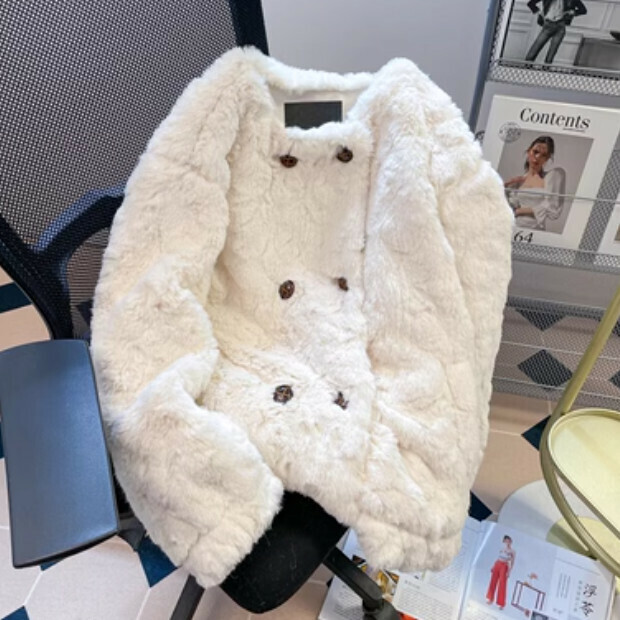 熱賣毛絨絨棉服【奶白色】尺碼【M碼—2XL碼】【下單後請聯絡客服確認發貨尺碼】