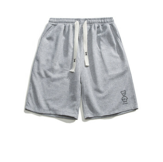 激抵夏季復古印花運動五分褲（灰色）【M-3XL碼】【下單後聯絡客服確認發貨尺碼】