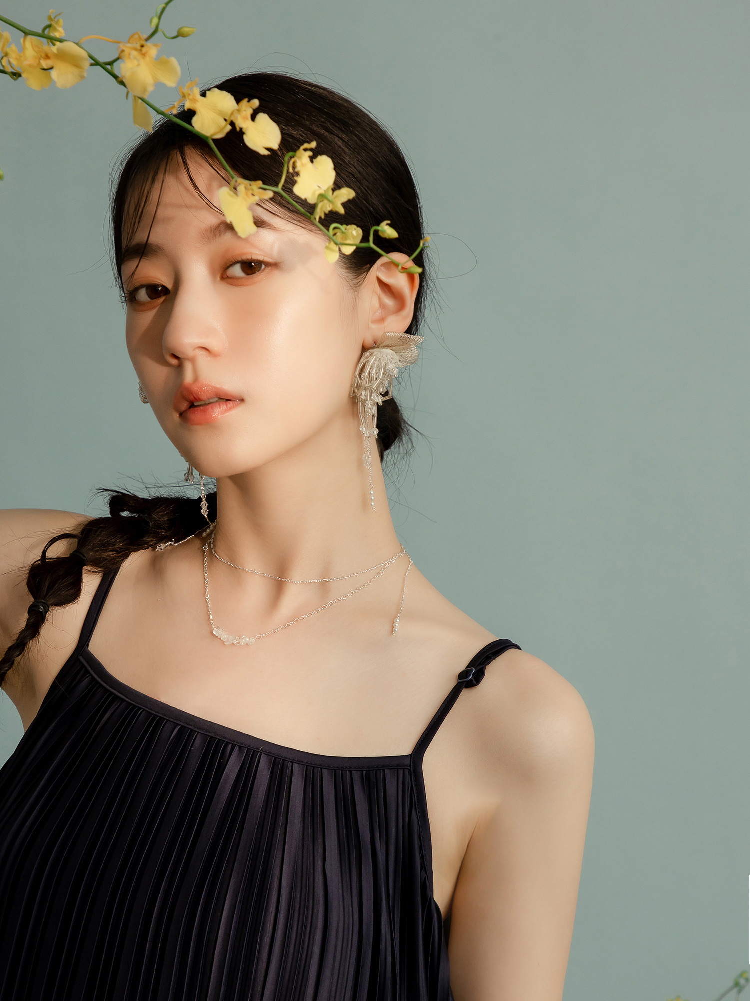 給我一束滿天星。MUCHAT手作簡約白水晶珍珠項鍊