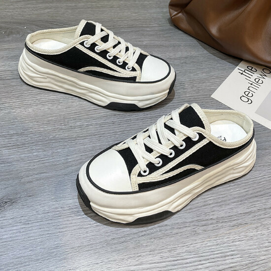 熱賣厚底帆布拖鞋【黑色】【35-40碼】（下單後請聯絡客服確認發貨尺碼）