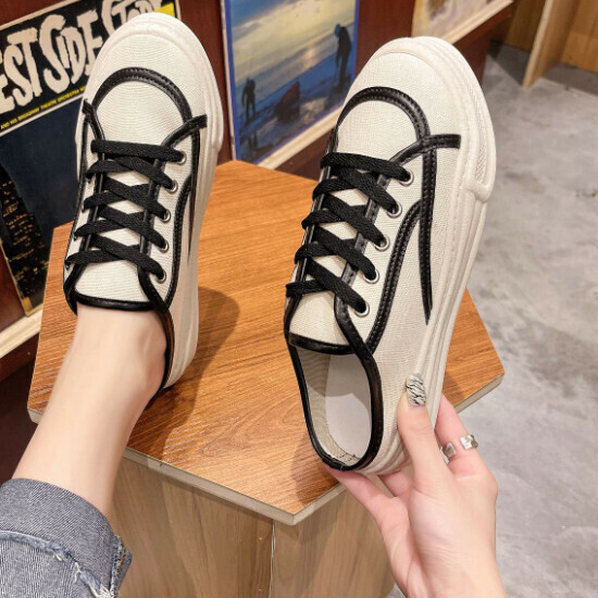 熱賣厚底帆布拖鞋【白色】【35-40碼】（下單後請聯絡客服確認發貨尺碼）