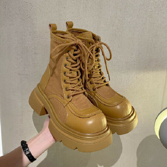 熱賣工裝機車靴【黃色】【35-40碼】(下單後請聯絡客服確認發貨尺碼)
